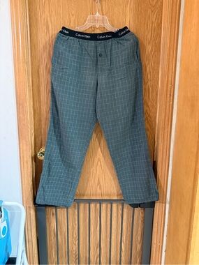 Calvin Klein Men's Teal Grid Dress Pants